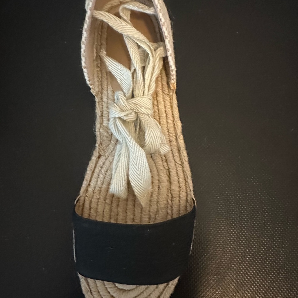 Lily Black and Tan Espadrille Sandals
